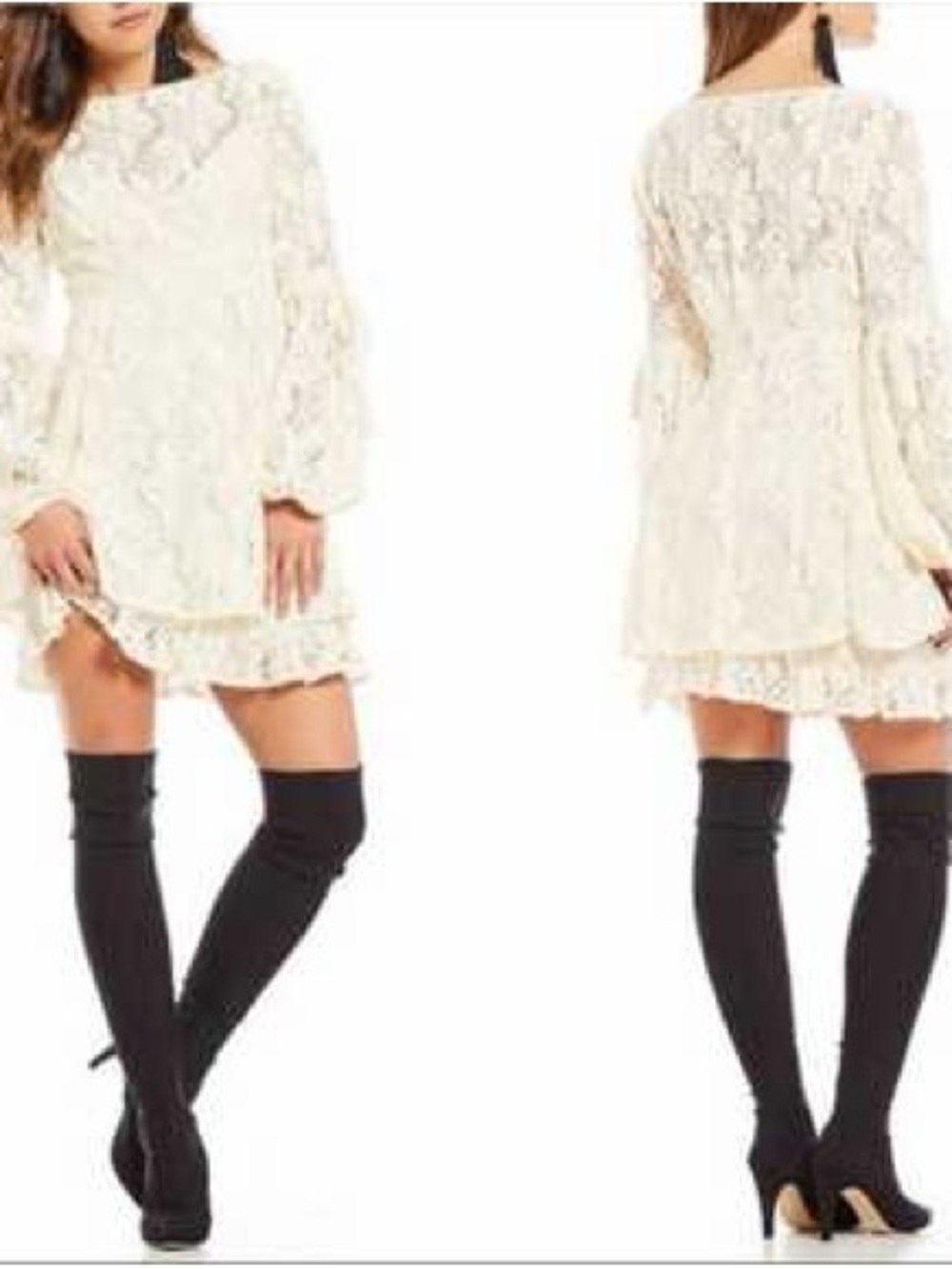 Free People Ruby Lace Long-Sleeve Dress NWOT